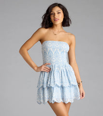 Darling Sunshine Paisley Eyelet Skater Dress