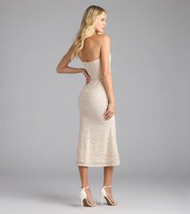 Romantic Twist Corset Mermaid Midi Dress