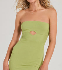 Looking Back Strapless Strappy Mini Dress