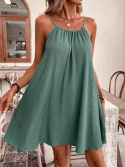 Casual Spaghetti Strap Gauze Dress