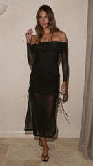 Isadora Off Shoulder Maxi Dress - Black