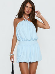 Sunnee Eyelet Detail Romper Icy Blue