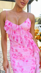 Debbie Midi Dress - Pink Floral
