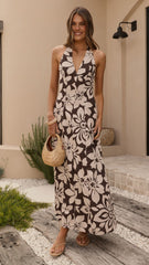 Solange Maxi Dress - Chocolate Floral