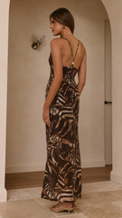 Sharn Maxi Dress - Chocolate Zebra