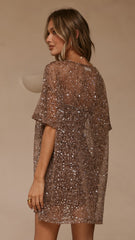 Zanthe Sequin Mini Dress - Mocha