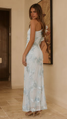 Darlee Maxi Dress - Baby Blue Floral