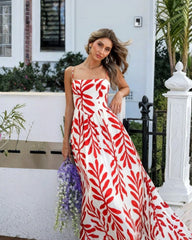 Vyraiah Red Print Dress | Women's Printed Midi Dress