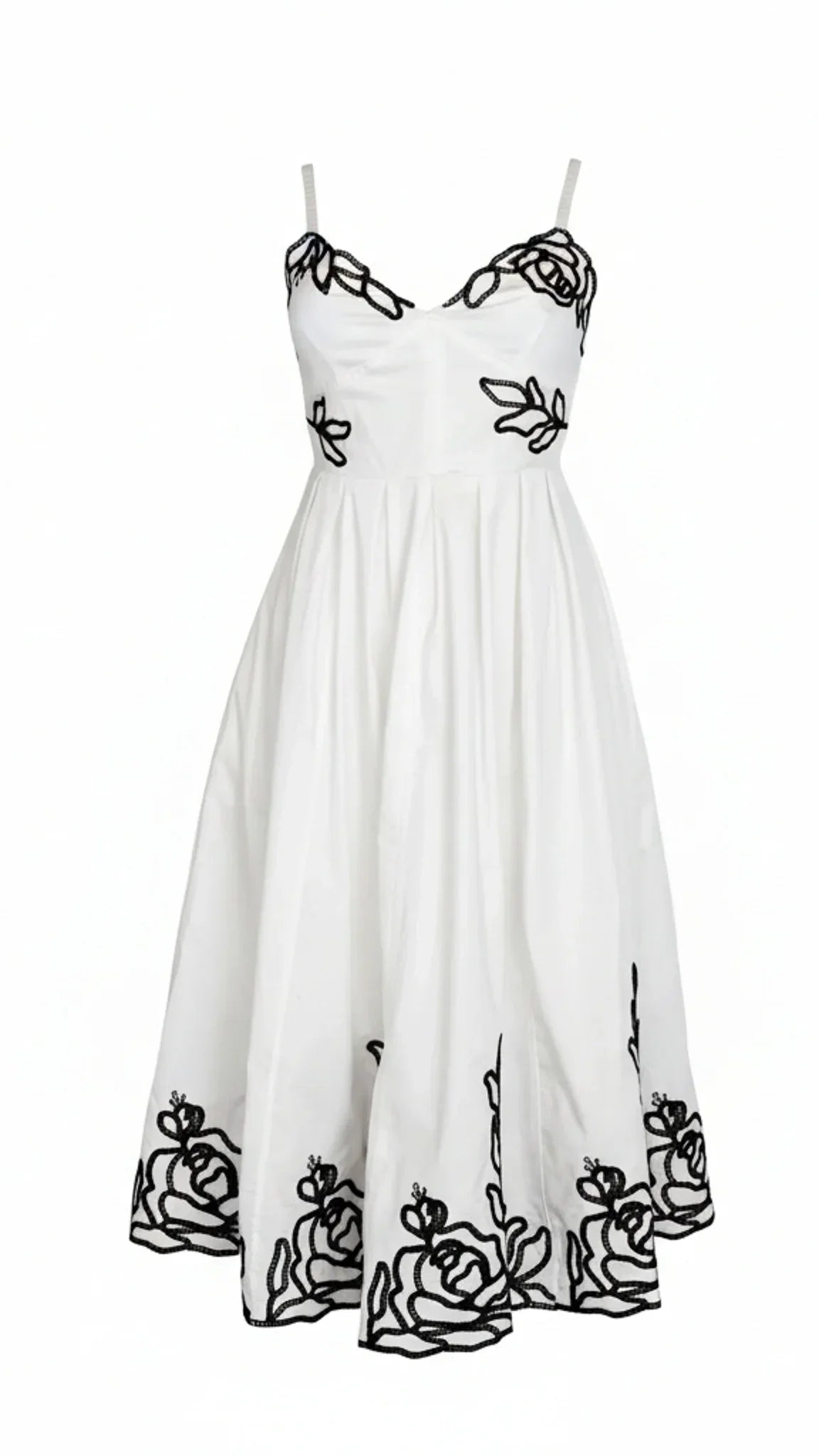 Elara Embroidered Midi Dress