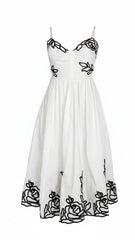 Elara Embroidered Midi Dress