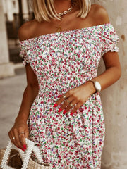 Floral Off Shoulder Midi Dress