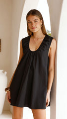 Vanessa Oversized Mini Dress - Black