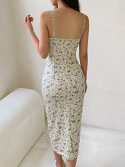 Floral Print Spaghetti Strap Midi Dress