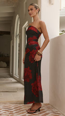Freeda Maxi Dress - Black Floral