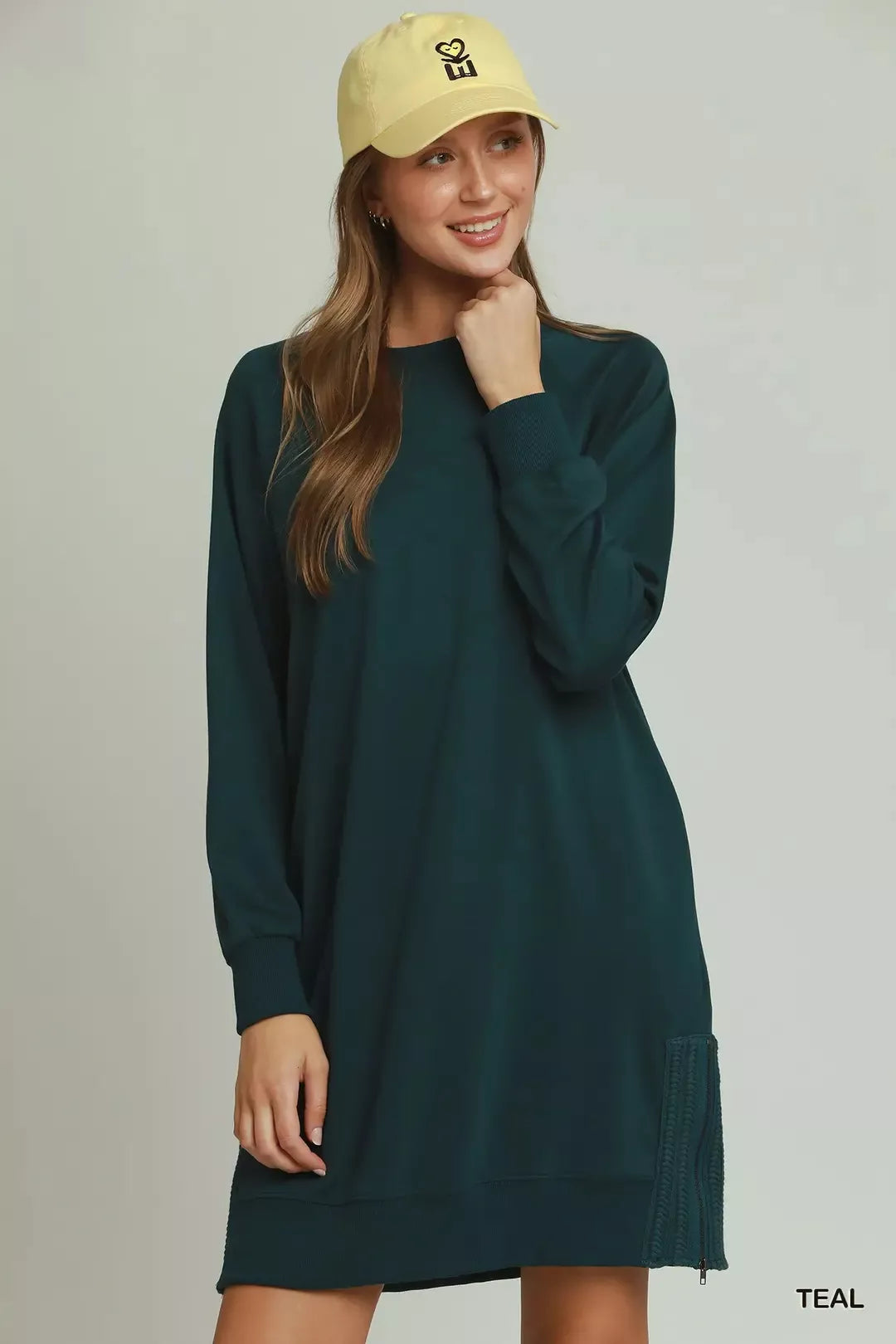 Umgee Side Crochet Zipper Detailed Dress