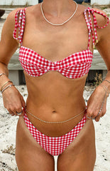 9.0 Swim Bianca Red Gingham Bikini Bottoms
