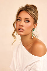 Ethereal Drop Earrings - Green