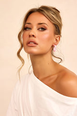 Nice Try Solid Earrings - Pink
