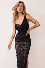 Spotlight Lace Maxi Dress - Black