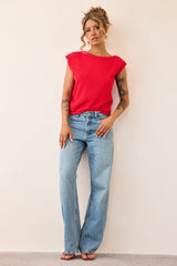 Dance In The Sun Knit Top - Red
