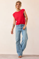 Dance In The Sun Knit Top - Red