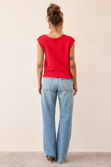 Dance In The Sun Knit Top - Red