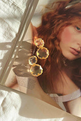 Gilded Halo Earrings - Clear