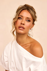 Pearl Petal Earrings - White