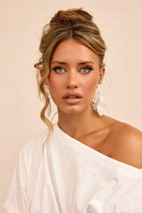 Petals in Haze Earrings - White