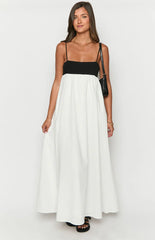 Akari White Contrast Maxi Dress - PRE ORDER