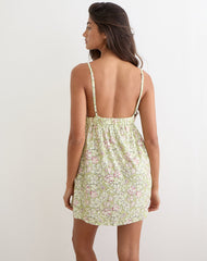 Amibeth Mini Dress in Blooming Lily Green
