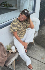 Clara Star White Denim Low Rise Jeans