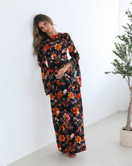 Amareya Black Floral Dress | Women's Floral Maxi Dress