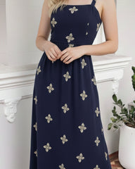Atasha Navy Print Dress | Women's Floral Maxi Dress