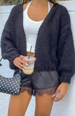 Bad Habits Black Knit Cardigan