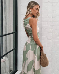 Balayage Dress - Sage Floral | Women's Floral Maxi Dress
