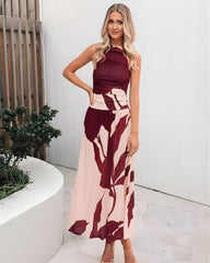 Balayage Dress - Wine Floral | Women's Floral Maxi Dress