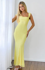 Beverley Yellow Mesh Maxi Dress