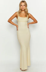 Beverley Cream Mesh Maxi Dress