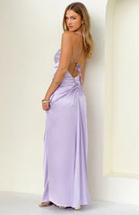 Blaise Lilac Satin Maxi Dress