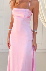 Blaise Pink Satin Maxi Dress