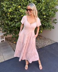 Celie Dress - Pink | Women's Linen Midi Dress