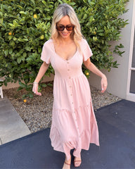 Celie Dress - Pink | Women's Linen Midi Dress