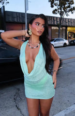 Charl Green Cowl Neck Mini Dress