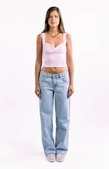 Charli Light Wash Low Waist Baggy Leg Jeans