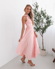 Contessa Pink Dress | Women's Lace Maxi Dress