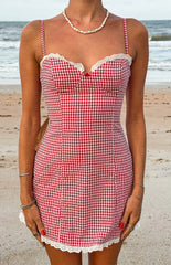 Cutie Pie Red Gingham Mini Dress