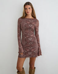 Dasa Mini Dress in Oversize Snake Skin