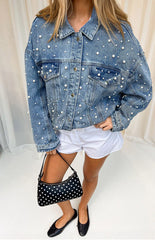 Denim Dazzle Pearl Mid Wash Denim Jacket