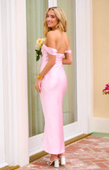 Ella Light Pink Off Shoulder Prom Dress